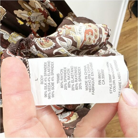 Bebe Silk and Bandage Paisley Print Mini Dress Sz Large - Picture 10 of 11